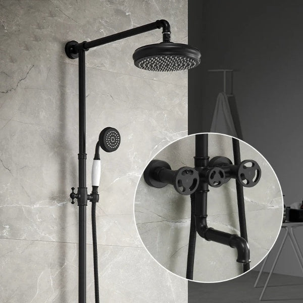 Retro Shower Faucets - Single Handle With Slide Bar - Model 20F06K - Bathroom FaucetBathroomLux