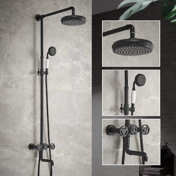 Retro Shower Faucets - Single Handle With Slide Bar - Model 20F06K - Bathroom FaucetBathroomLux