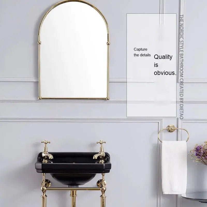 Retro Wall - Hung Cloakroom Bathroom Sink – Ceramic with Double Tap Holes - Vessel Sinks ukBathroomLux