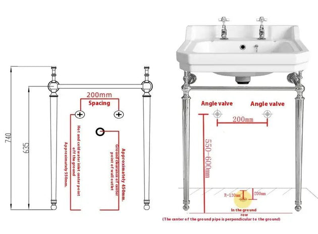 Retro Wall - Hung Cloakroom Bathroom Sink – Ceramic with Double Tap Holes - Vessel Sinks ukBathroomLux