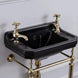 Retro Wall - Hung Cloakroom Bathroom Sink – Ceramic with Double Tap Holes - Vessel Sinks ukBathroomLux