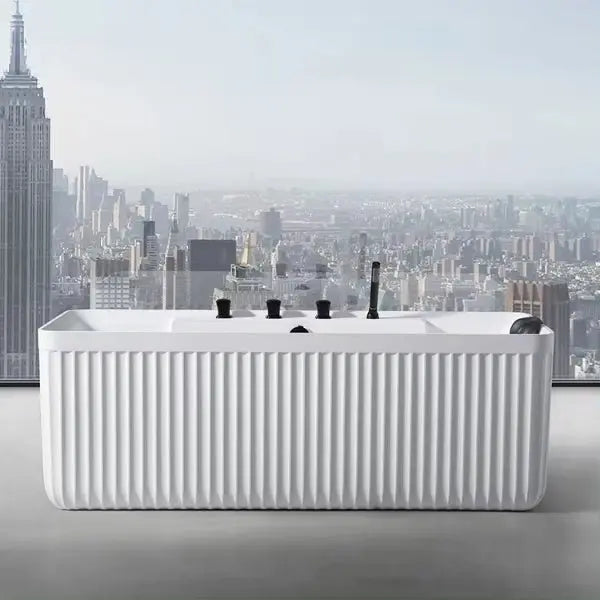 Rock Texture Freestanding Massage Bathtub - bathroom, showers, thermostaticBathroomLux