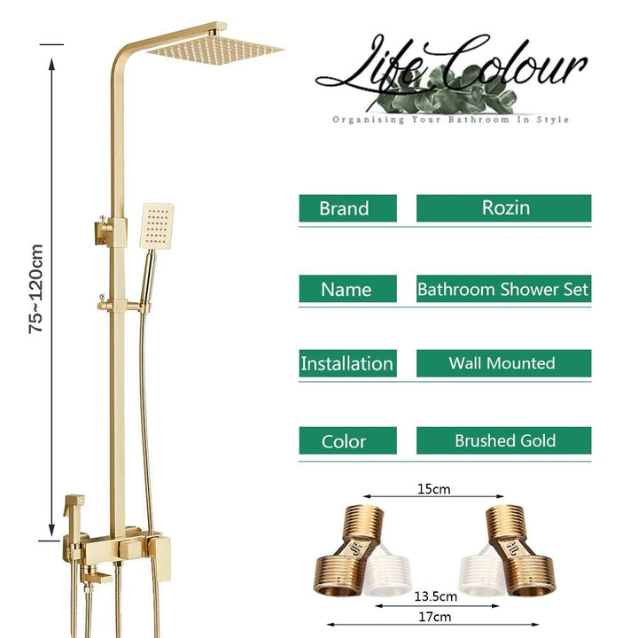 Rose Brushed Gold Shower Set - BathroomLux