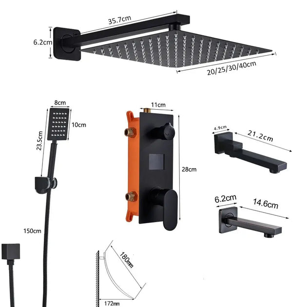 Rose Collection Digital Digital Matt Bathroom Shower Faucet Set - BathroomLux