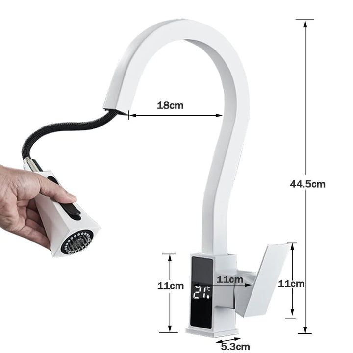 Rose Digital Temperature Display Kitchen Faucet - BathroomLux