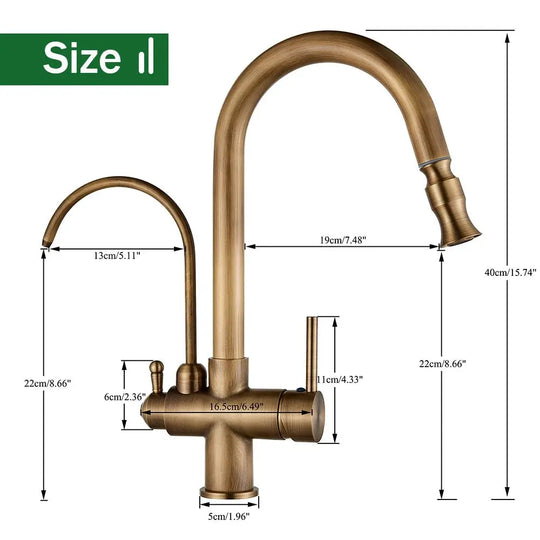 Rose Dual Handle Touch Sensor Filter Water Faucet - BathroomLux