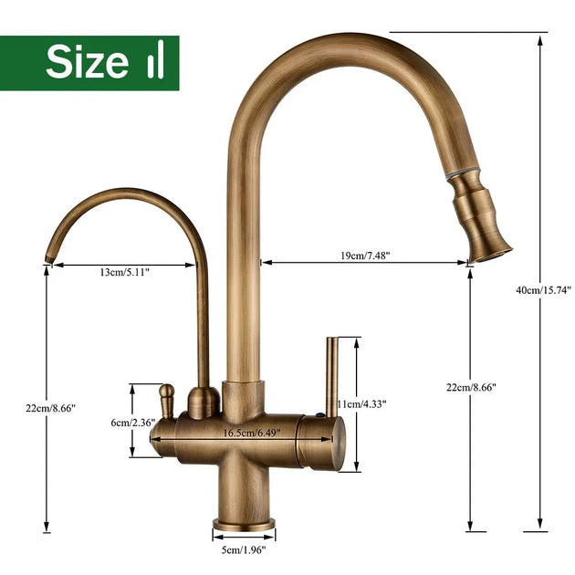 Rose Dual Handle Touch Sensor Filter Water Faucet - BathroomLux