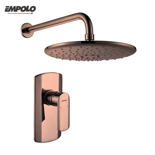 Rose Gold Concealed Rain Shower System with Hand Shower Mixer - Concealed Dual Handles Rainfall Shower Head Combo SetBathroomLux