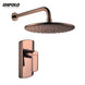Rose Gold Concealed Rain Shower System with Hand Shower Mixer - Concealed Dual Handles Rainfall Shower Head Combo SetBathroomLux