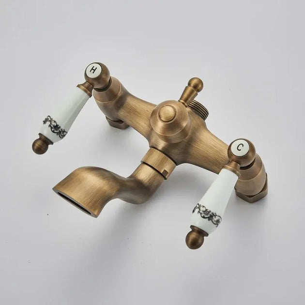 Rose Porcelain Shower kit Swivel Rotate - BathroomLux