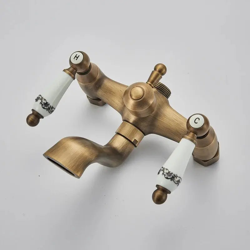 Rose Porcelain Shower kit Swivel Rotate - BathroomLux