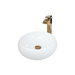 Round White Ceramic Vessel Sink with Faucet and Drain Combo Set - Bathroom Wash basinBathroomLux