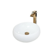 Round White Ceramic Vessel Sink with Faucet and Drain Combo Set - Bathroom Wash basinBathroomLux