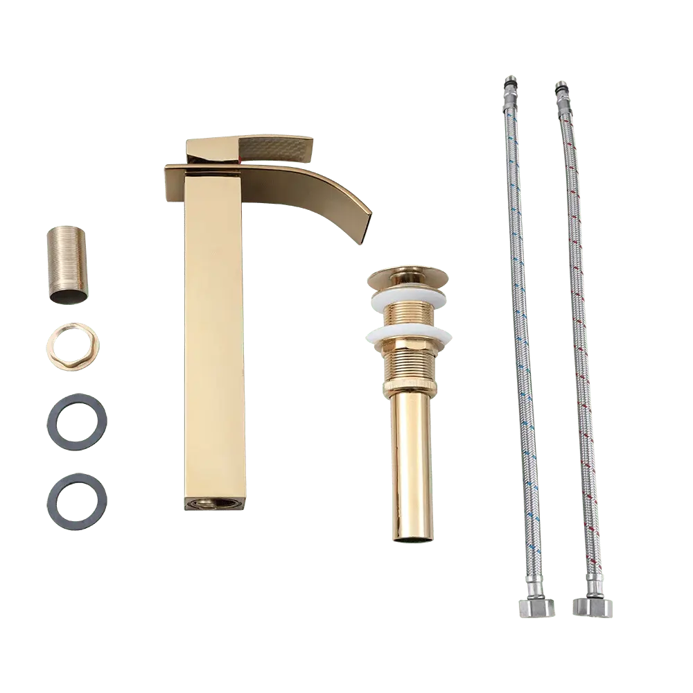 Round White Ceramic Vessel Sink with Faucet and Drain Combo Set - Bathroom Wash basinBathroomLux