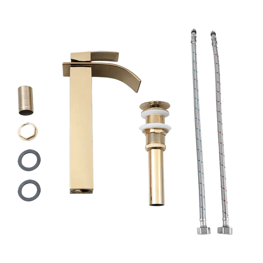 Round White Ceramic Vessel Sink with Faucet and Drain Combo Set - Bathroom Wash basinBathroomLux