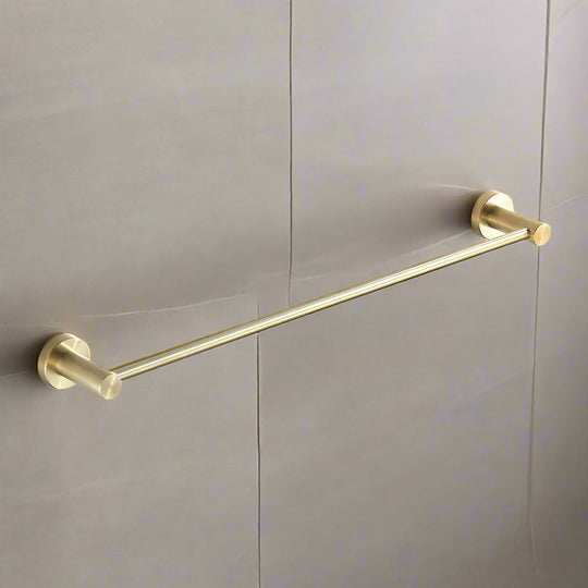 Single Towel Bar Brushed Gold Stainless Steel Towel Holder Rack - Towel RacksBathroomLux