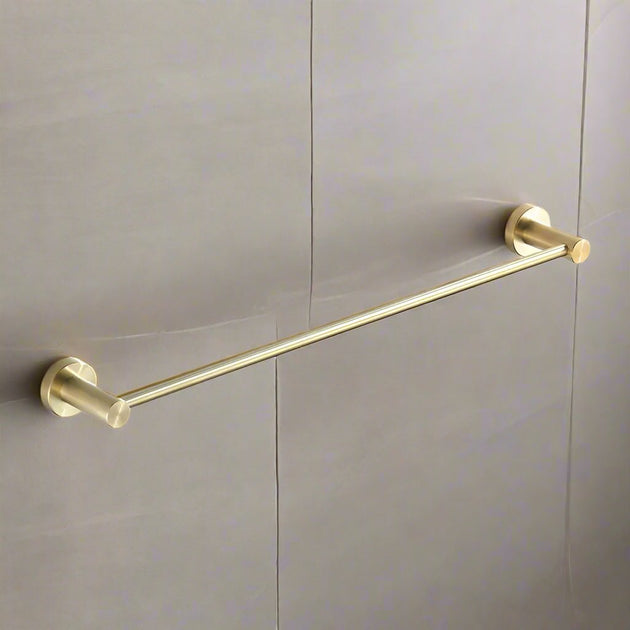 Single Towel Bar Brushed Gold Stainless Steel Towel Holder Rack - Towel RacksBathroomLux