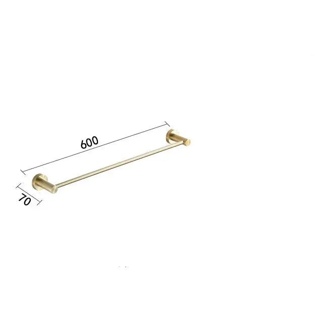 Single Towel Bar Brushed Gold Stainless Steel Towel Holder Rack - Towel RacksBathroomLux