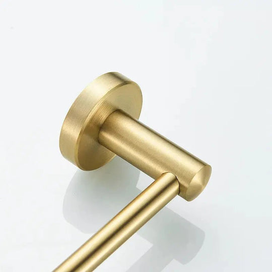 Single Towel Bar Brushed Gold Stainless Steel Towel Holder Rack - Towel RacksBathroomLux