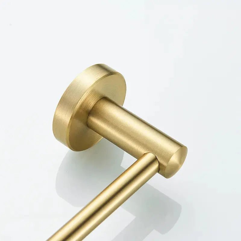 Single Towel Bar Brushed Gold Stainless Steel Towel Holder Rack - Towel RacksBathroomLux