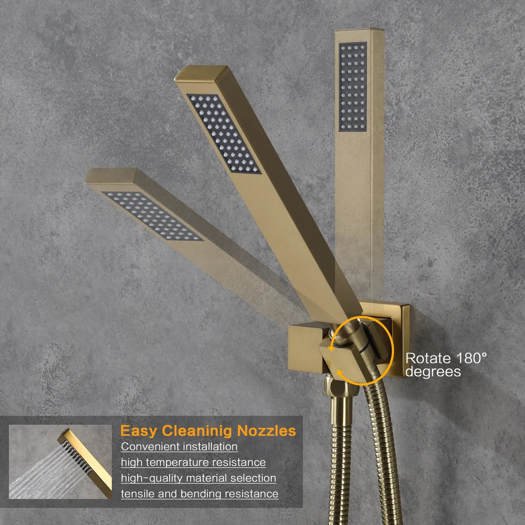 Smart Steam Shower – Multi - Color LED Rain & Waterfall Spray Music & Temp Control | Wall - Mounted Design - bathroom faucet with led lightsBathroomLux