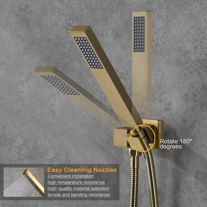 Smart Steam Shower – Multi - Color LED Rain & Waterfall Spray Music & Temp Control | Wall - Mounted Design - bathroom faucet with led lightsBathroomLux