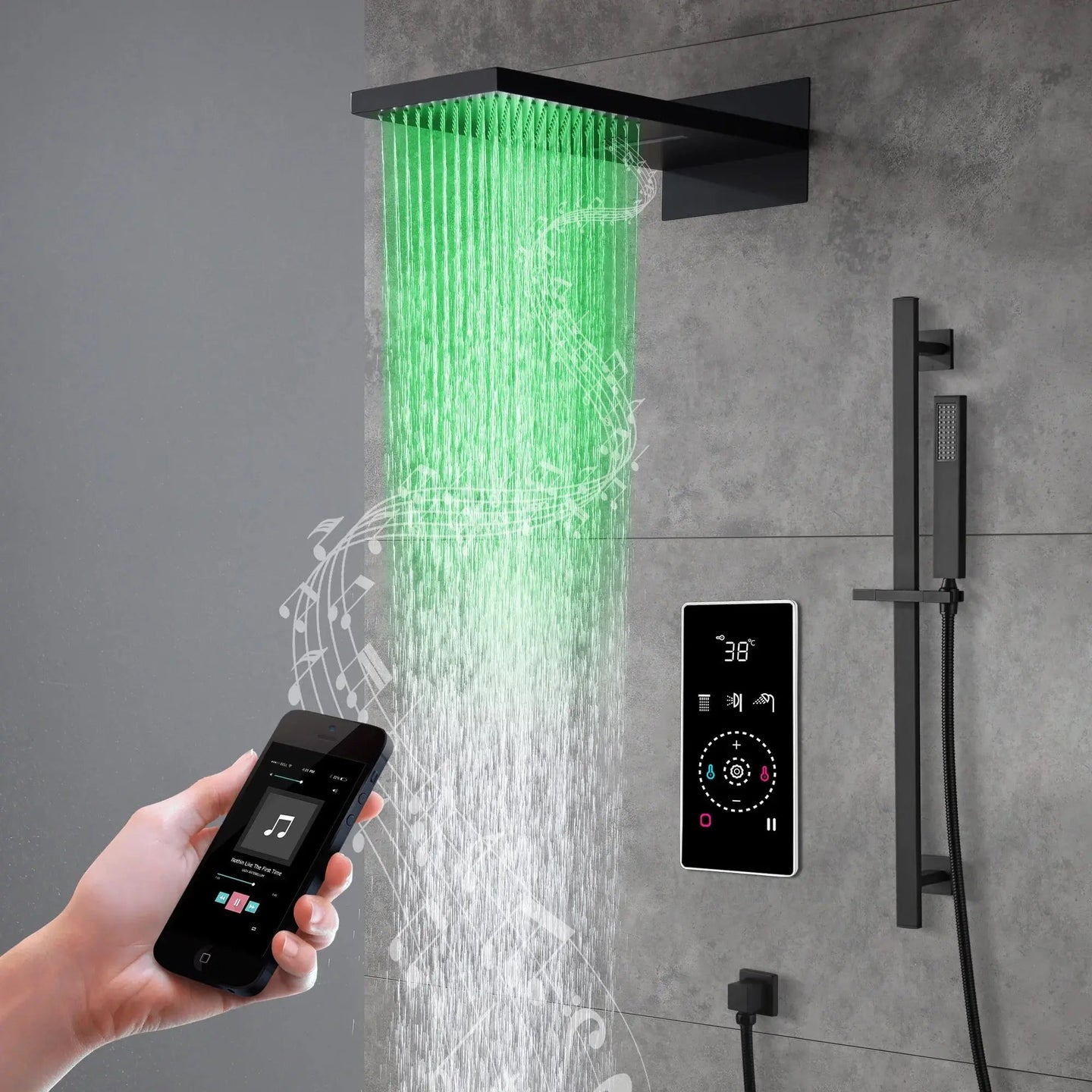Smart Steam Shower – Multi - Color, Music & Temperature Control | Modern Bathroom Tech - bathroom faucet with led lightsBathroomLux