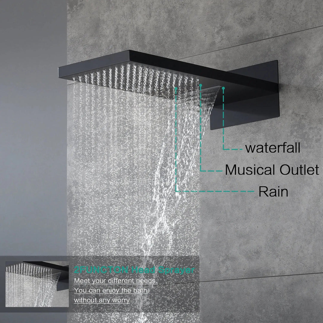 Smart Steam Shower – Multi - Color, Music & Temperature Control | Modern Bathroom Tech - bathroom faucet with led lightsBathroomLux