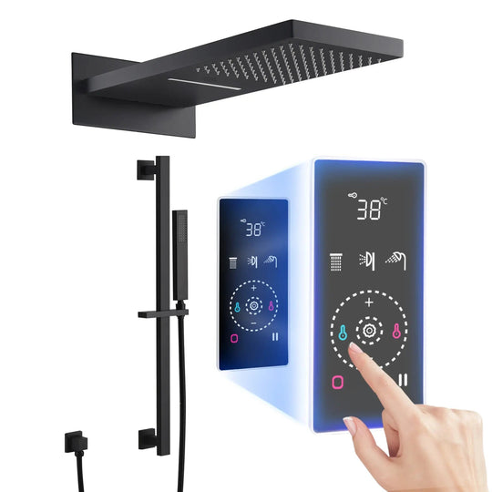 Smart Steam Shower – Multi - Color, Music & Temperature Control | Modern Bathroom Tech - bathroom faucet with led lightsBathroomLux