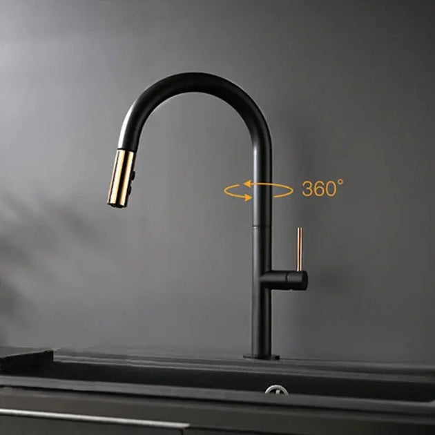 Smart Touch Kitchen Tap – Black Plated Solid Brass Mixer with Sensor Control - Smart Touch Kitchen TapBathroomLux