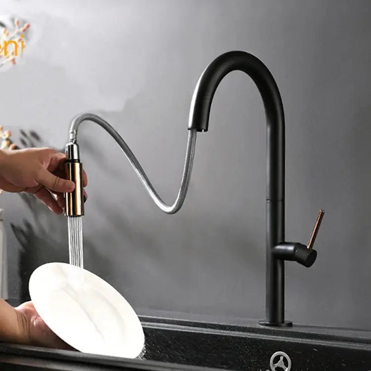 Smart Touch Kitchen Tap – Black Plated Solid Brass Mixer with Sensor Control - Smart Touch Kitchen TapBathroomLux