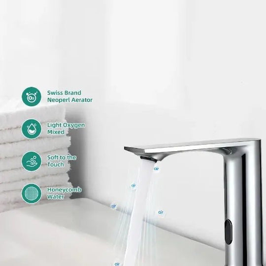 Smart Touchless Infrared Basin Tap – Single Hole Zinc Alloy - Smart Touchless Basin TapBathroomLux