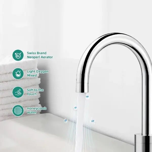Smart Touchless Sensor Basin Tap – Single Hole Chrome - Touchless Sensor Basin TapBathroomLux