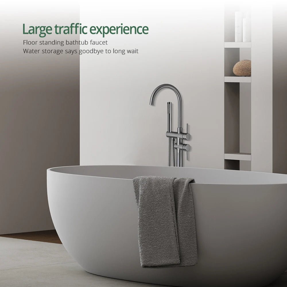 StandWave Freestanding Bathtub Faucet - 5 years Warranty - bathstandingBathroomLux