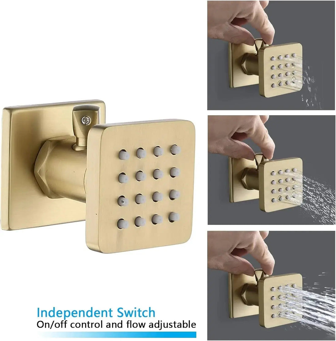 Thermostatic Rainfall Shower System with Body Jets – Clawfoot Shower Faucet Combo Set - Thermostatic Rainfall Shower SystemBathroomLux