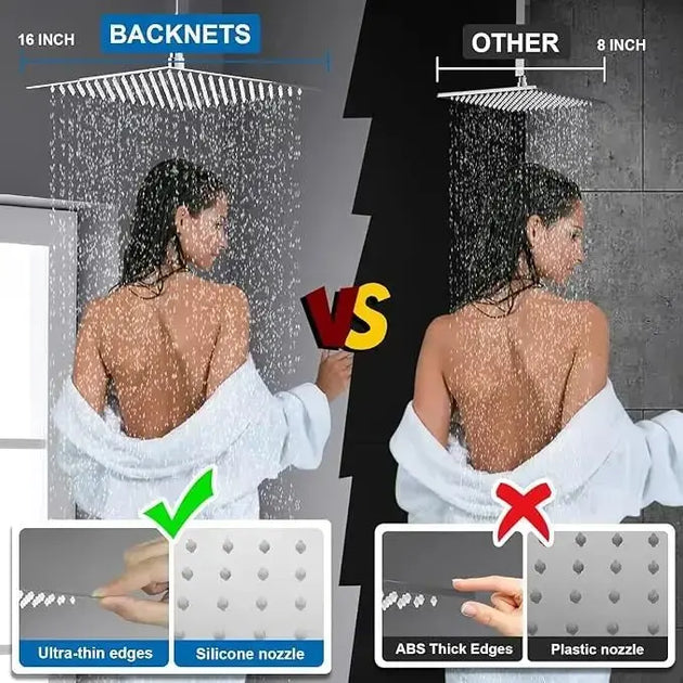 Thermostatic Rainfall Shower System with Body Jets – Clawfoot Shower Faucet Combo Set - Thermostatic Rainfall Shower SystemBathroomLux