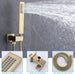 Thermostatic Rainfall Shower System with Body Jets – Clawfoot Shower Faucet Combo Set - Thermostatic Rainfall Shower SystemBathroomLux