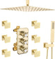 Thermostatic Rainfall Shower System with Body Jets – Clawfoot Shower Faucet Combo Set - Thermostatic Rainfall Shower SystemBathroomLux
