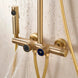 Thermostatic Shower Mixer Set in Brushed Gold – 4 - Function Luxury Brass Shower System - Thermostatic Rainfall Shower SystemBathroomLux