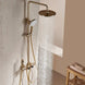 Thermostatic Shower Mixer Set in Brushed Gold – 4 - Function Luxury Brass Shower System - Thermostatic Rainfall Shower SystemBathroomLux