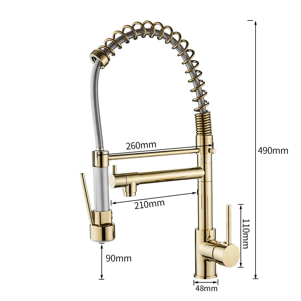 Torneira Para Single - Hole Kitchen Faucet with Pull - down spout - BathroomLux