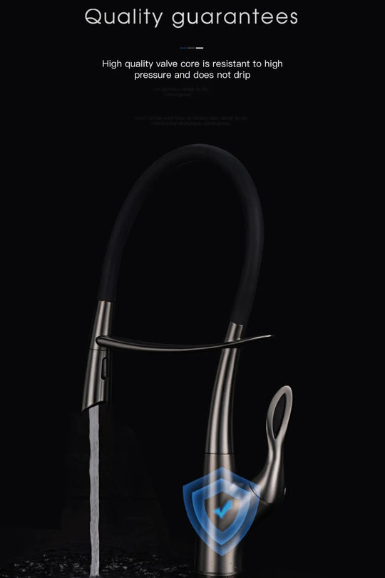 Touch Control Brass Kitchen Faucet Pull - Out Dual Control - Kitchen Faucet Touch Switch DesignBathroomLux