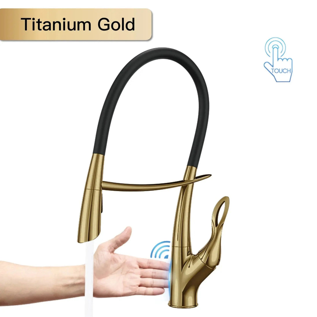 Touch Control Brass Kitchen Faucet Pull - Out Dual Control - Kitchen Faucet Touch Switch DesignBathroomLux
