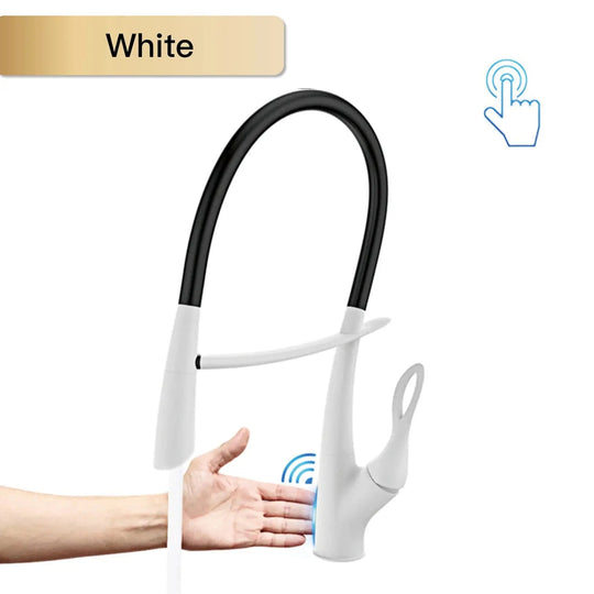 Touch Control Brass Kitchen Faucet Pull - Out Dual Control - Kitchen Faucet Touch Switch DesignBathroomLux