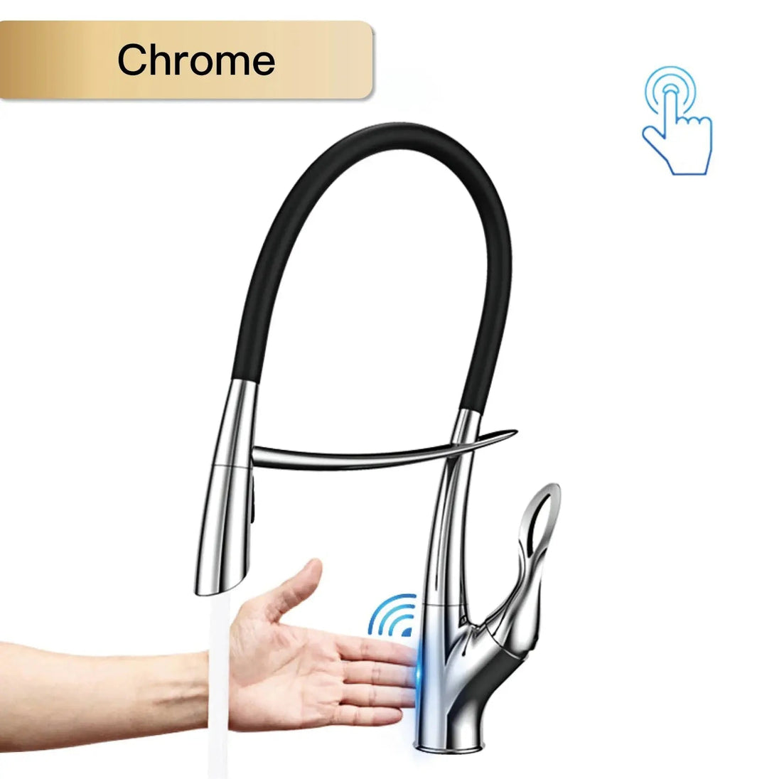 Touch Control Brass Kitchen Faucet Pull - Out Dual Control - Kitchen Faucet Touch Switch DesignBathroomLux