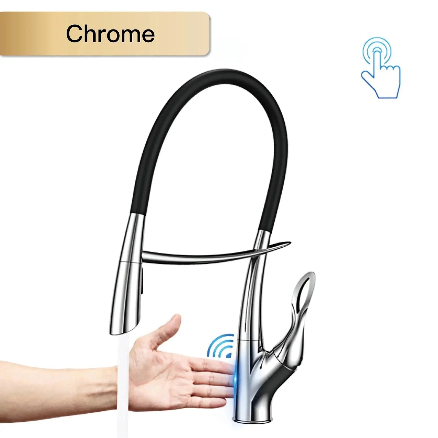 Touch Control Brass Kitchen Faucet Pull - Out Dual Control - Kitchen Faucet Touch Switch DesignBathroomLux