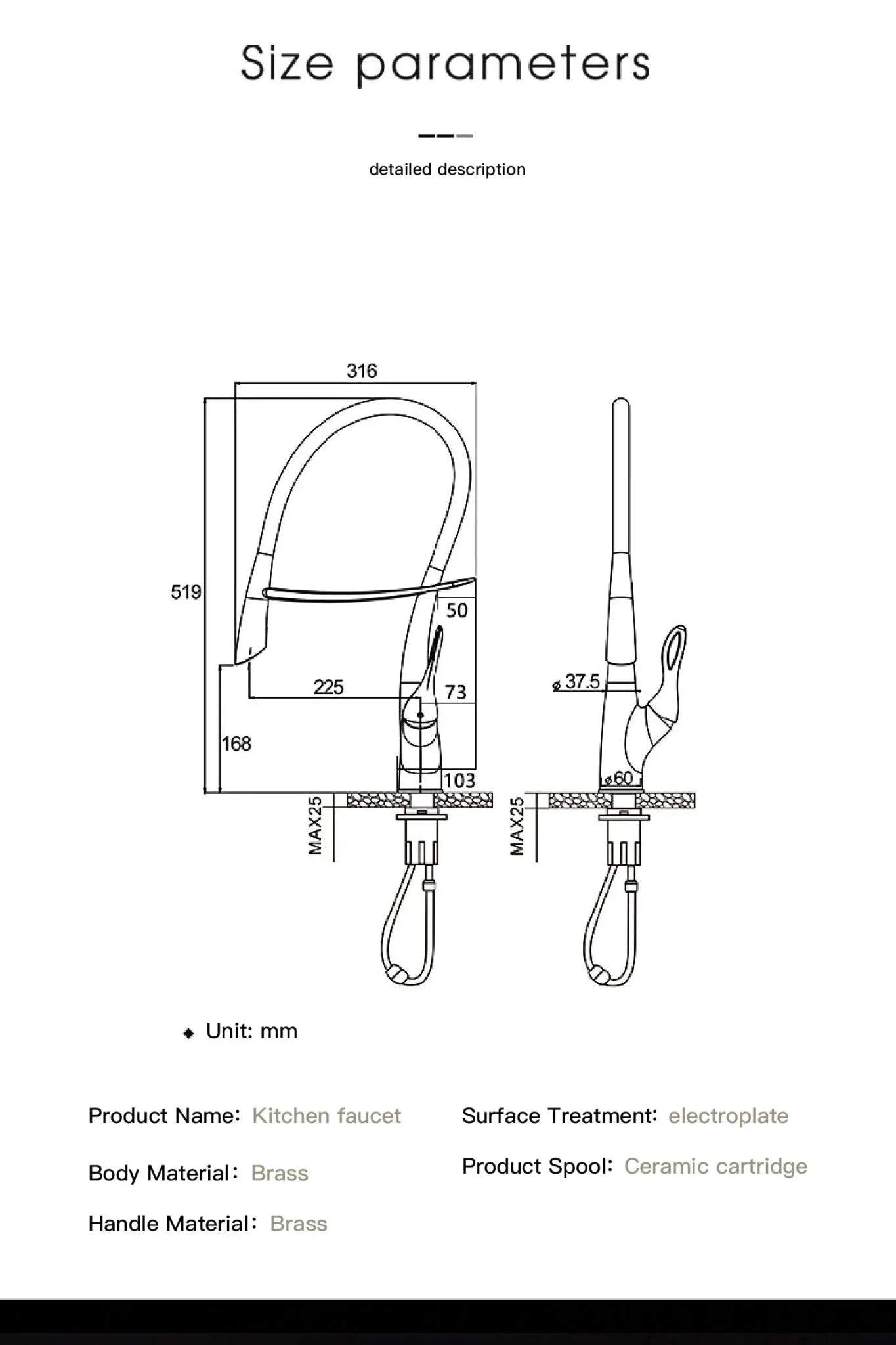 Touch Control Brass Kitchen Faucet Pull - Out Dual Control - Kitchen Faucet Touch Switch DesignBathroomLux