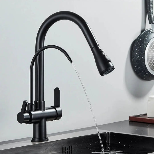 Touch Sensor Filter Water Kitchen Faucet with Pull - Out Spray - Kitcen faucetBathroomLux
