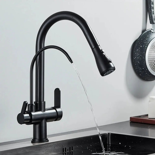 Touch Sensor Filter Water Kitchen Faucet with Pull - Out Spray - Kitcen faucetBathroomLux