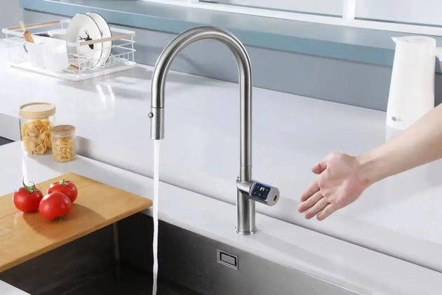 Touch Sensor Kitchen Faucet – Smart Deck - Mounted Sink Tap for Modern Kitchens - electric kitchen faucet sensorBathroomLux
